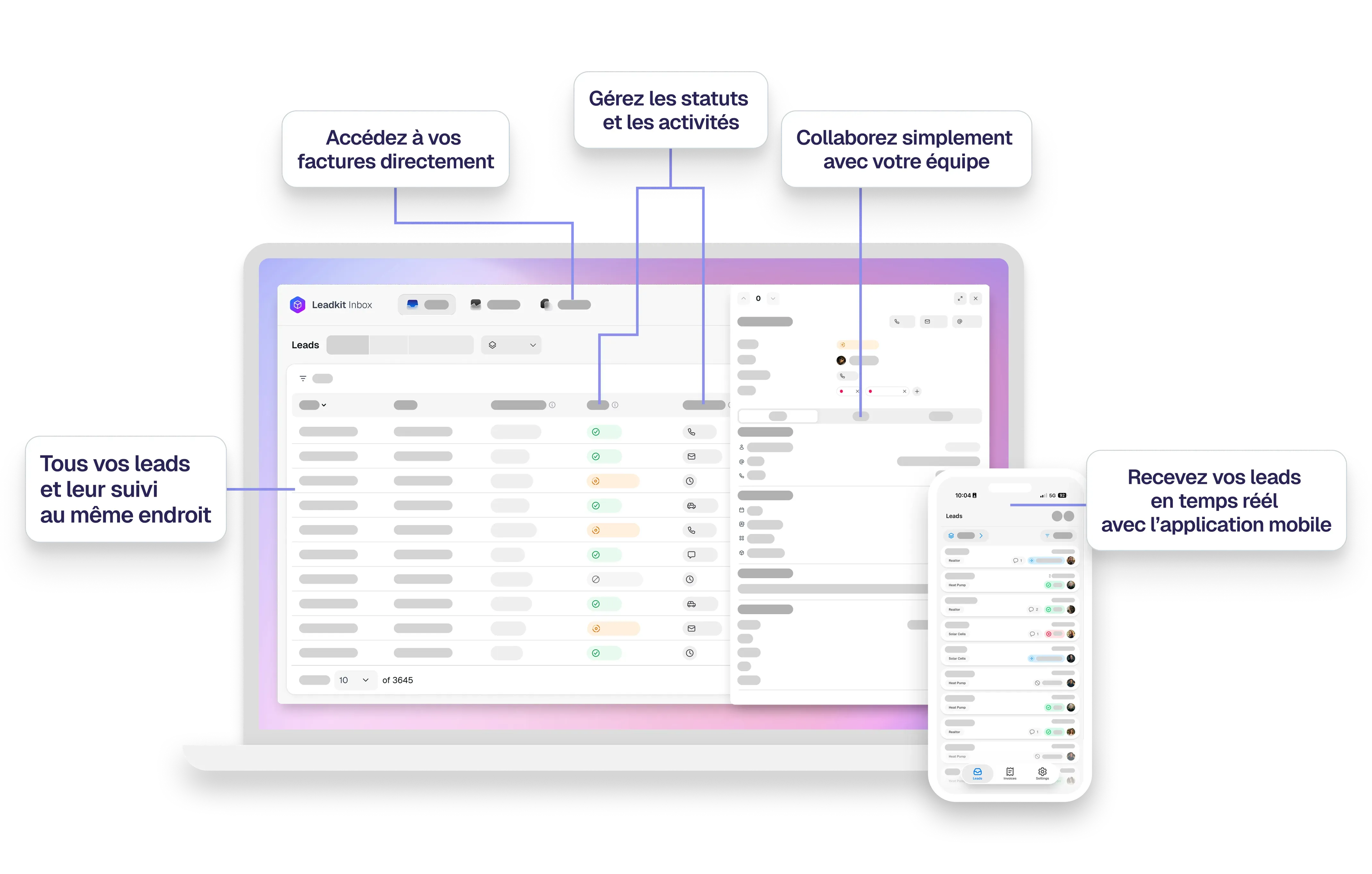 Une illustration de Leadkit Inbox