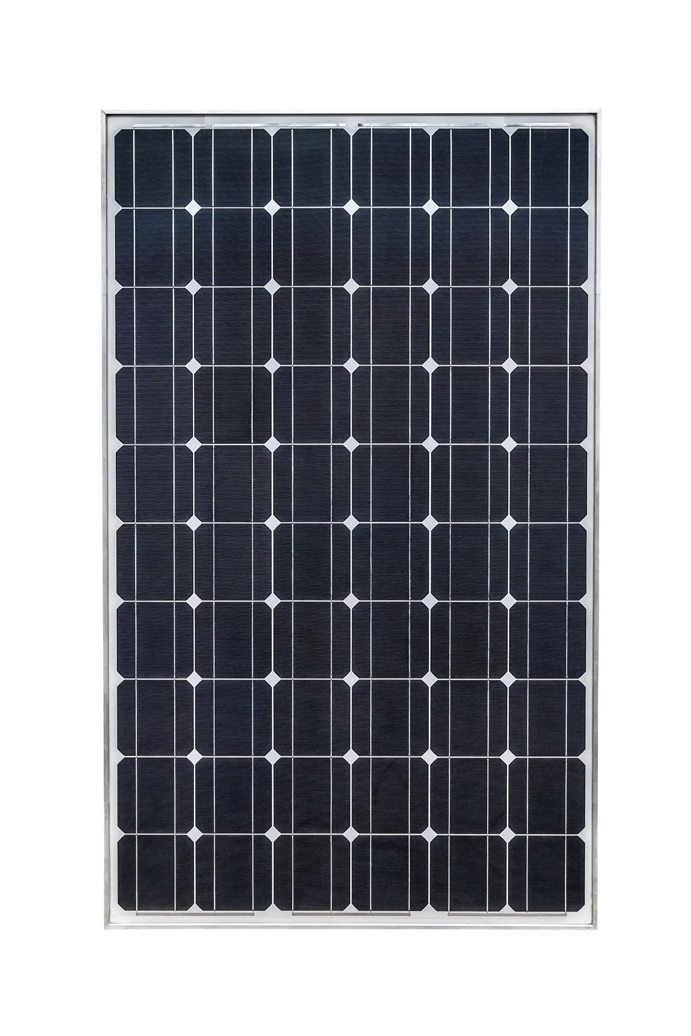 Monokrystallinske solceller har en sort nuance.