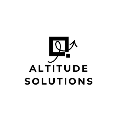 Altitude Solutions-logo med en firkant og en stigende pil over teksten.