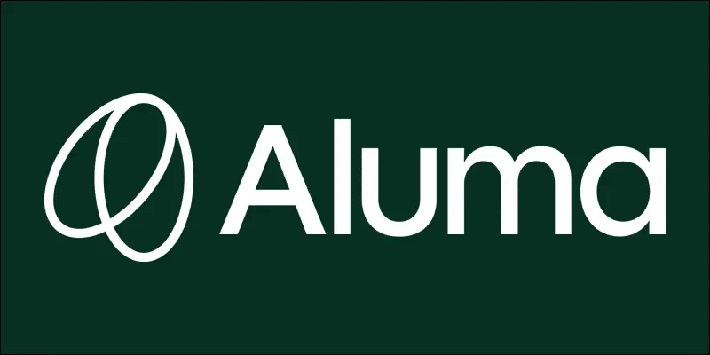 Mörkgrön logotyp från städfirma Aluma.