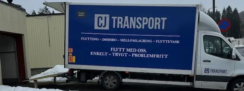 Bilde av CJ Transport sin flyttebil