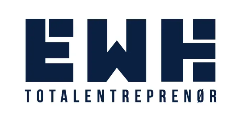 EWH Totalentreprenør-logo med stiliserte bokstaver.