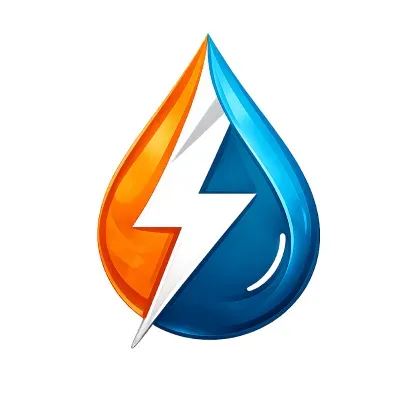 Logoen til Elektro og Rør Teknikk, med et lyn som hovedelement