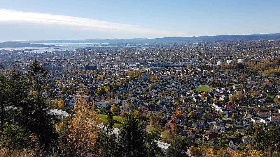 Luftfoto av boligområde i Grefsen i Oslo.
