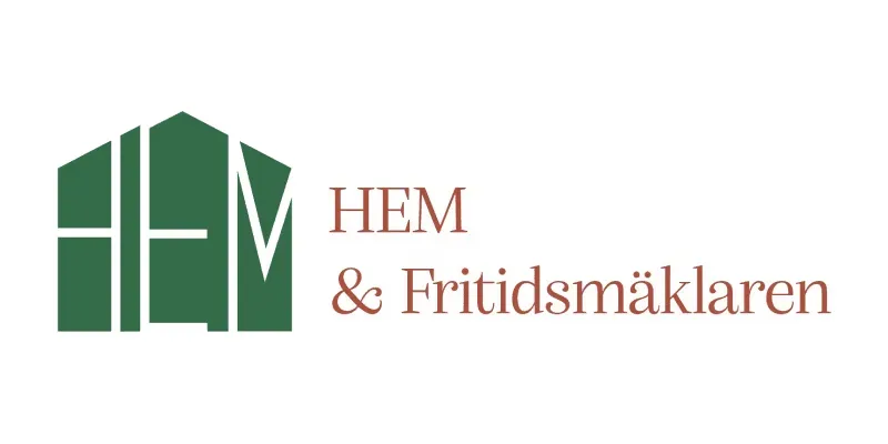 Logotyp från mäklarbyrån HEM & Fritidsmäklaren.