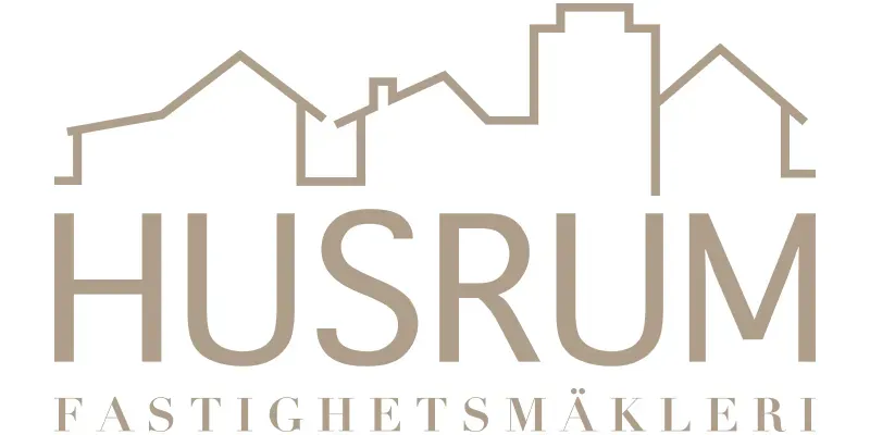 Logotyp från mäklarbyrån Husrum Fastighetsmäkleri.