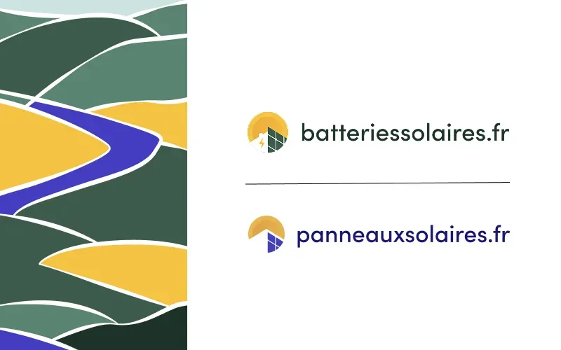 Illustration bicolore de panneauxsolaires.fr et batteriessolaires.fr