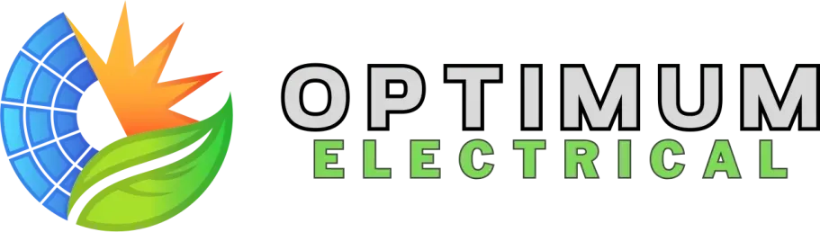 Optimum Electrical logo with blue globe, orange sun, and green leaf design.
