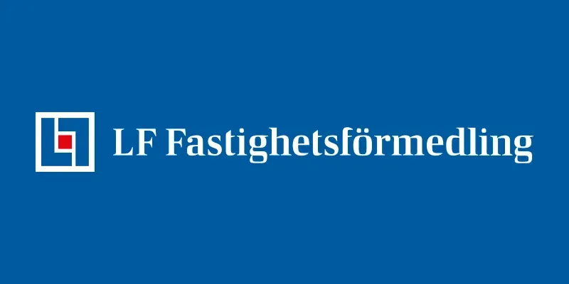 Logotyp för LF Fastighetsförmedling, också kallade Länsförsäkringar Fastighetsförmedling.