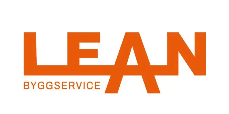 Logo til Lean Byggservice med oransje tekst