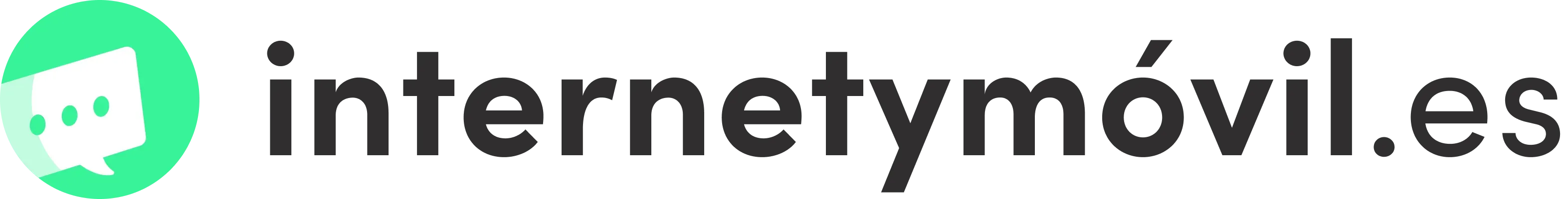 Logo de Internetymóvil.es con icono circular verde y burbuja de chat.