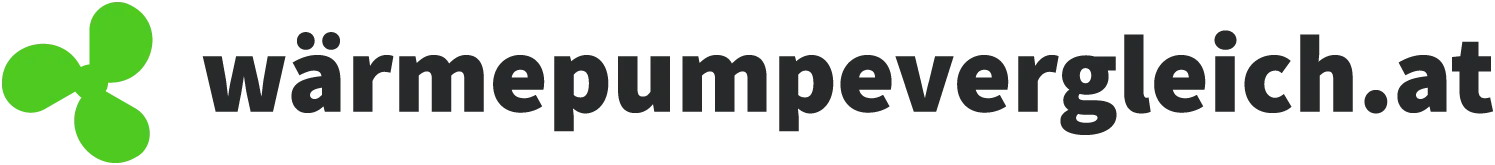 Wärmepumpenvergleich.at Logo mit grünem Kleeblatt und Text.