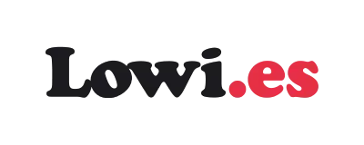 Logo de Lowi con texto en negro y rojo.