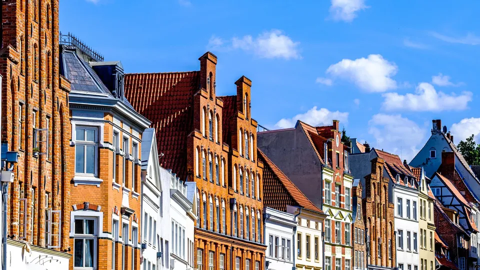 Historische Backstein-Giebelhäuser in Lübeck