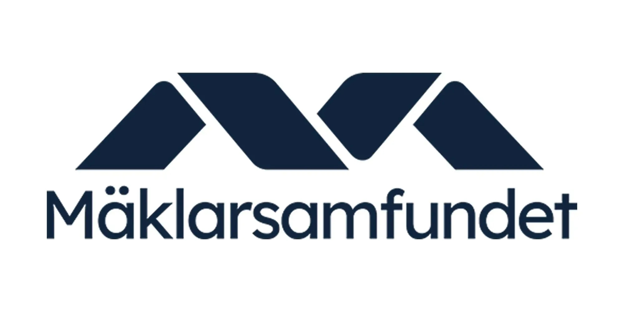Mäklarsamfundets logotyp med stiliserat chevronmönster och text.