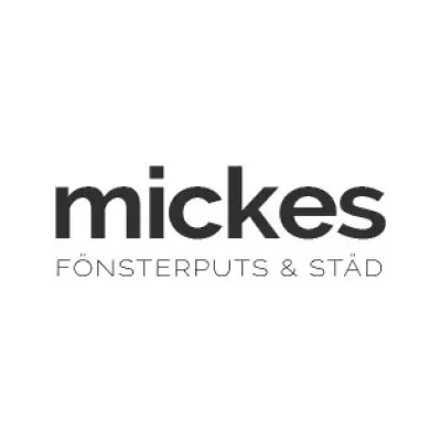 Städfirman Mickes Fönsterputs & Städs logotyp.