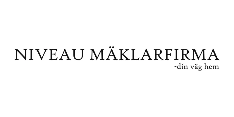 Niveau Mäklarfirmas logotyp.