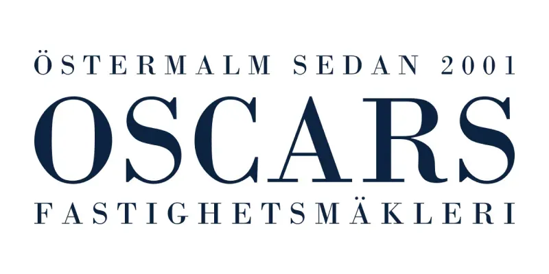 Logotyp från mäklarbyrån Oscars Fastighetsmäkleri.