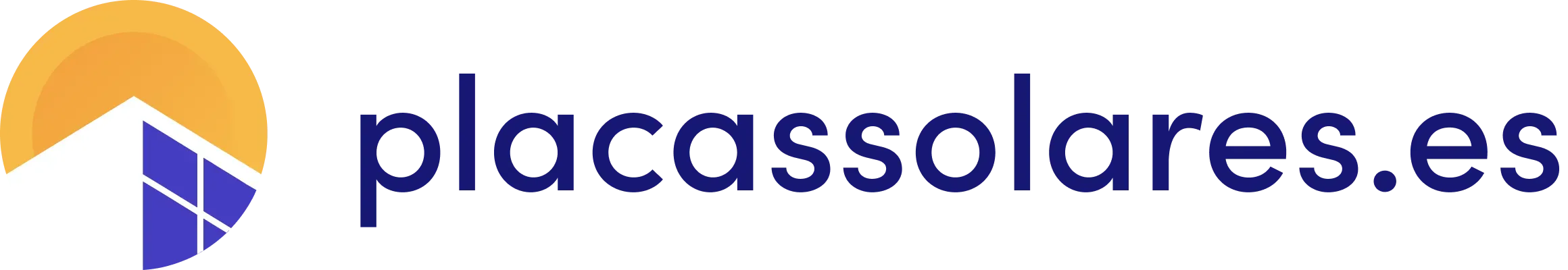 Logo de Placassolares.es con icono de sol y texto.