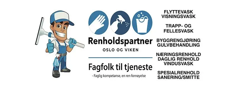 Bilde som lister opp hvilke tjenester renholdspartner oslo og viken tilbyr