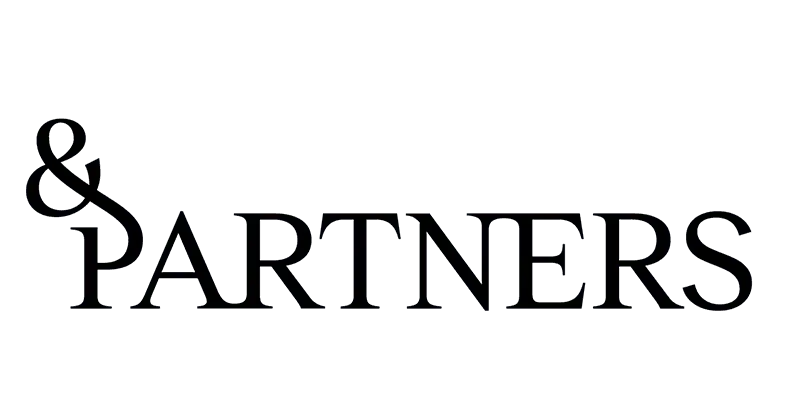 &Partners logo i svart tekst.
