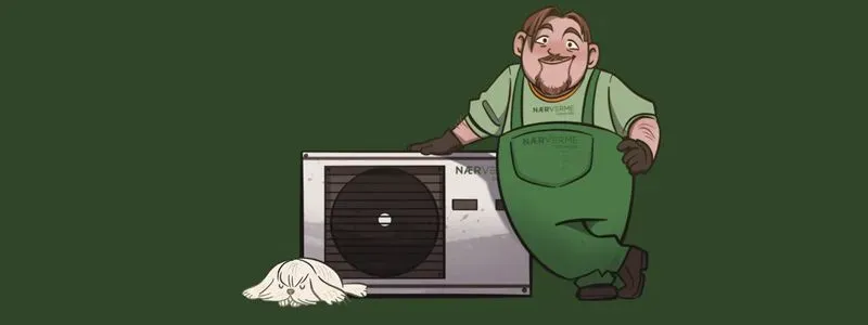Grafisk illustration af medarbejder fra SEF Nærvarme.