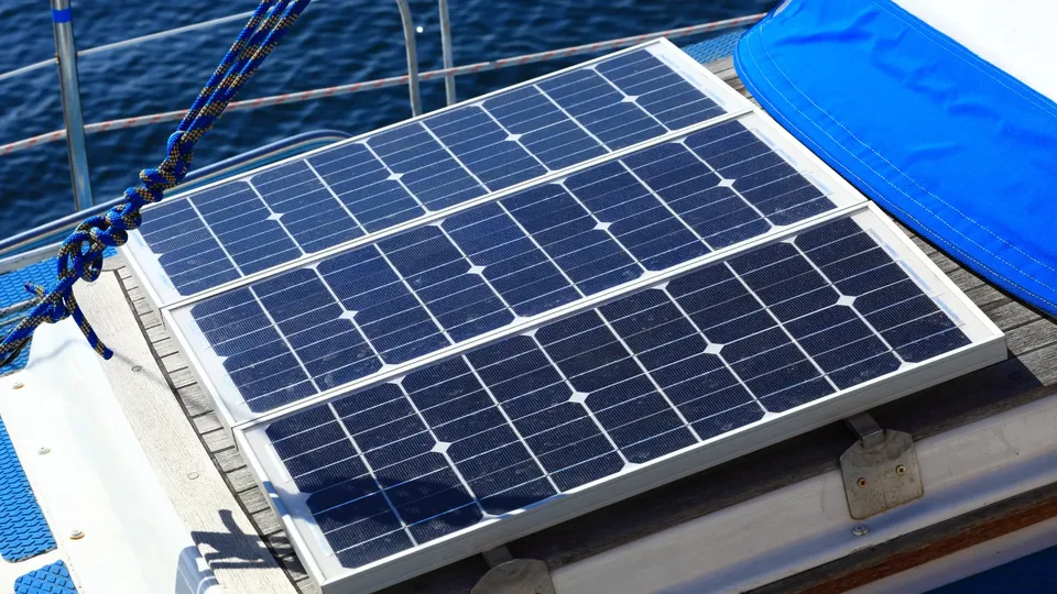 Solceller på en båd