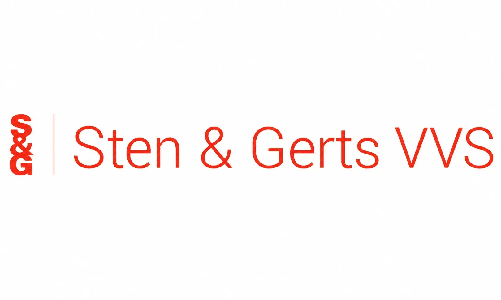 Sten & Gerts VVS logo i rød tekst.