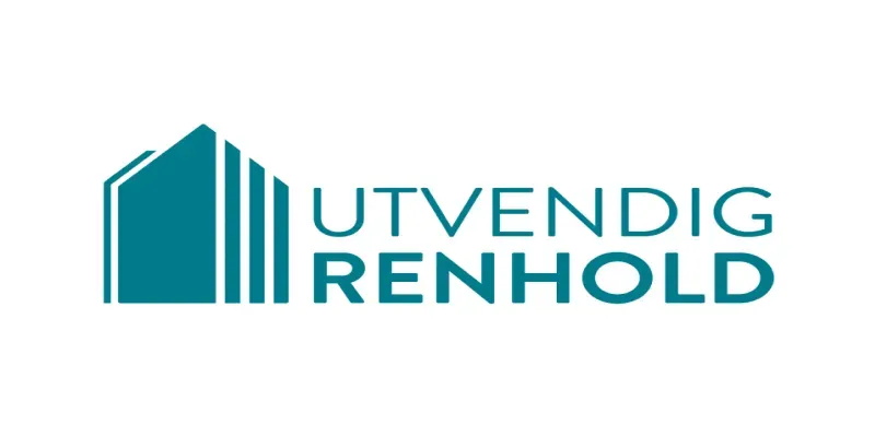 Utvendig Renhold-logo med bygningsikon.