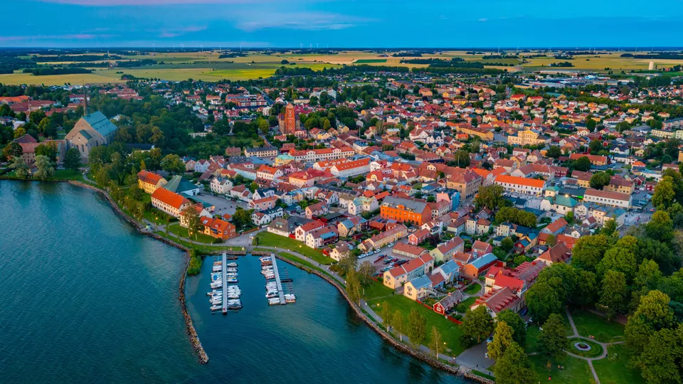 Vy över Vadstena.
