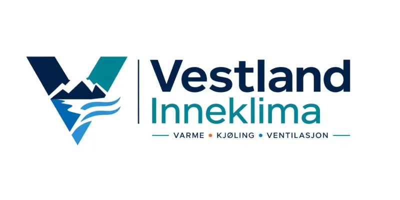 Vestland Inneklima-logo med V-formet design og bølgeelement.